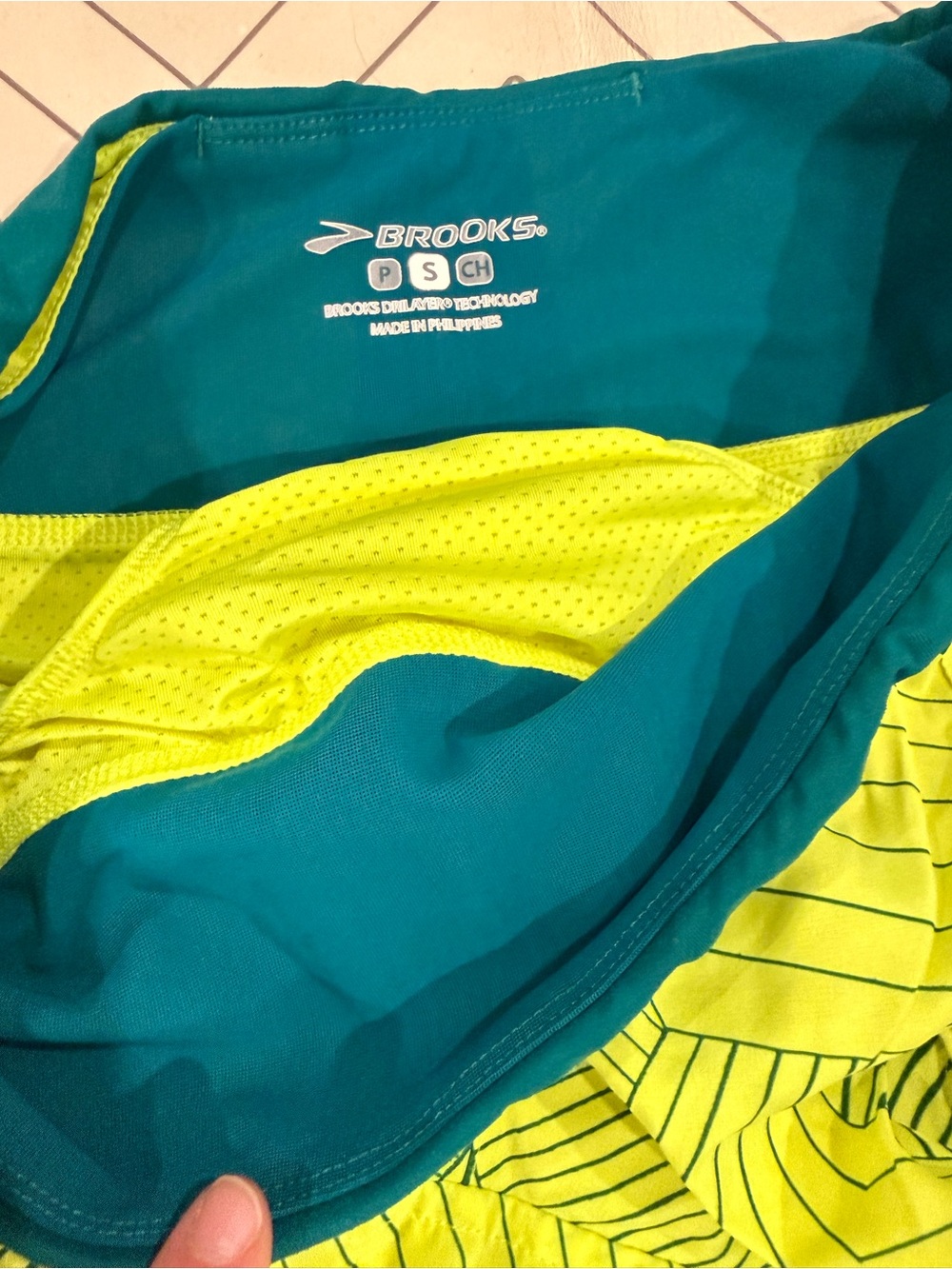 Brooks Neon Pattern Running Shorts - Picture 6 of 10